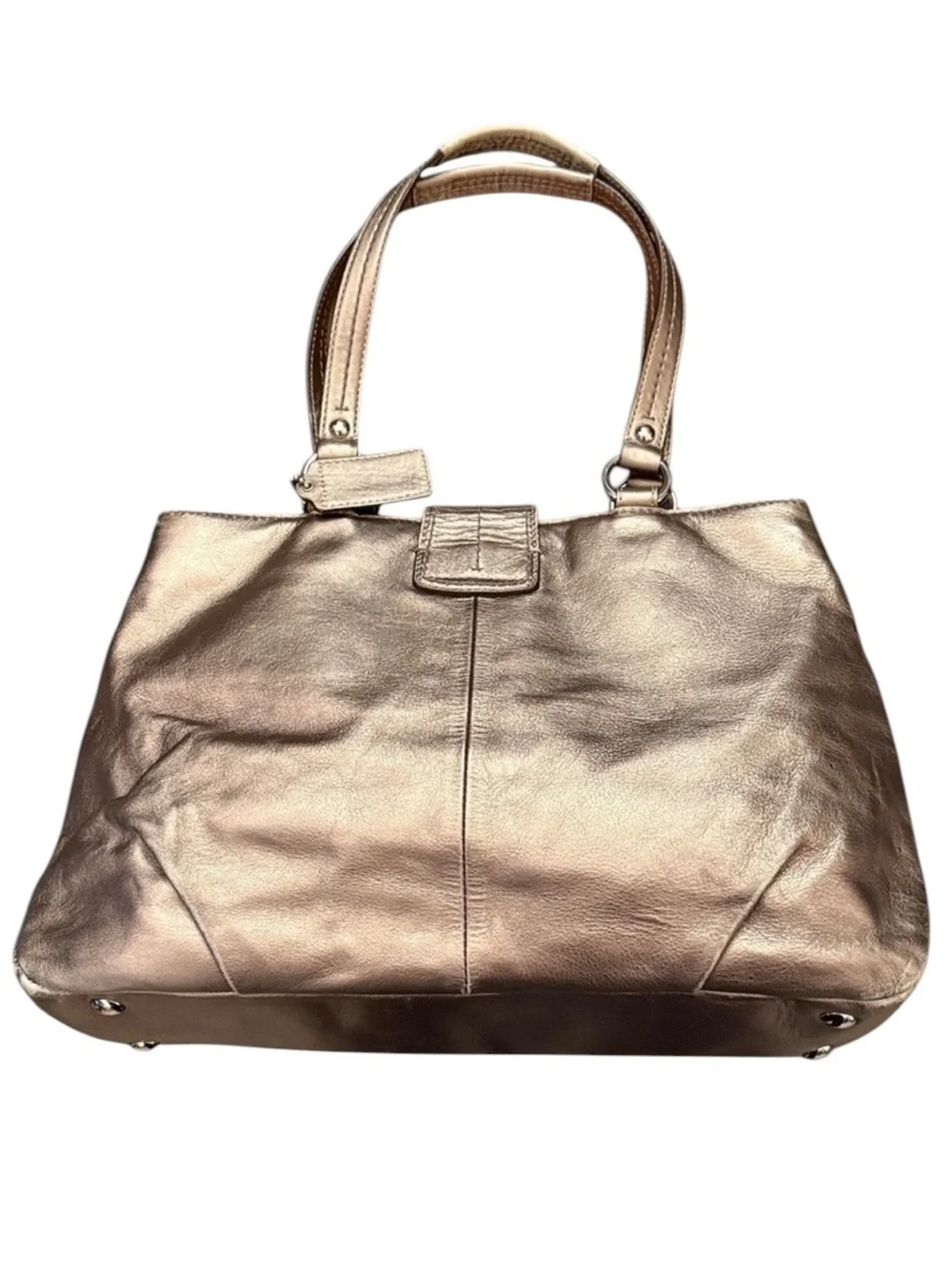 Coach Soho Buckle Hobo Bronze Metallic Leather Shoulder Bag F18751 Y2K